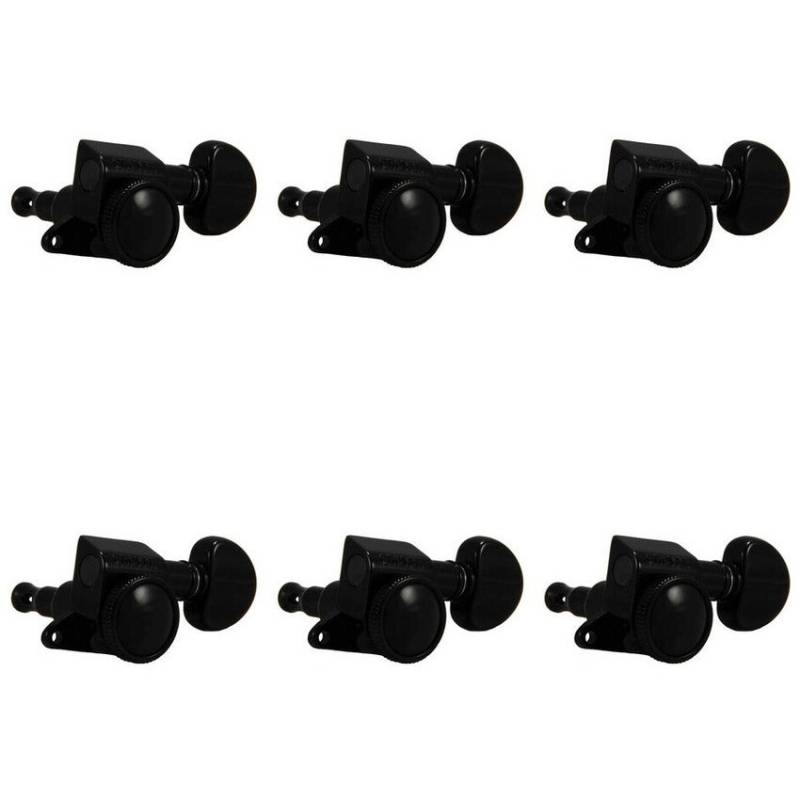 Grover Mini Roto-Grip Locking Rotomatics 505 series 6-in-Line Machine Heads (Black Chrome) von Grover
