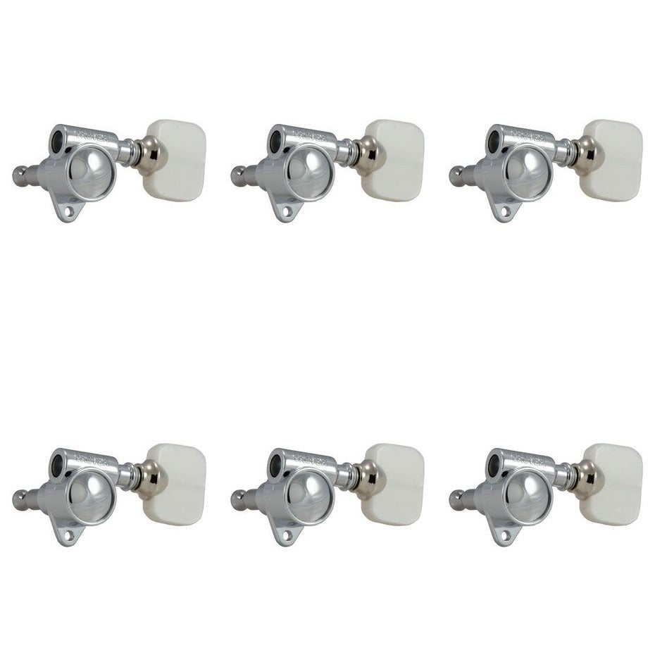 Grover Vintage Rotomatics Pearloid Button 103 series 3x3 Machine Heads (Chrome) von Grover