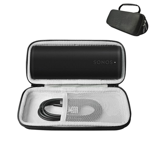 Schutzhülle für Sonos Roam 2/Roam, Reise-Schutzhülle, Harte Tragetasche für Sonos Roam 2 tragbare Lautsprecher und Zubehör, Roam 2/Roam Aufbewahrungstasche/Beutel/Box – nur Hülle (schwarz) von Growalleter