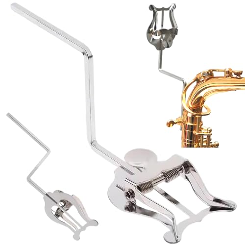 Alto-Saxophon-Clip für Musikpartitur, lyreförmige Saxophonclip, silberne Farbeisen, stabiles und sicheres Alt beim Marschzubehör von Grtheenumb