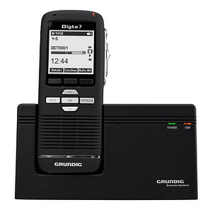 GRUNDIG Digta 7 Premium Set mit DigtaSoft One Software digitales Diktiergerät-Set 2 GB von Grundig