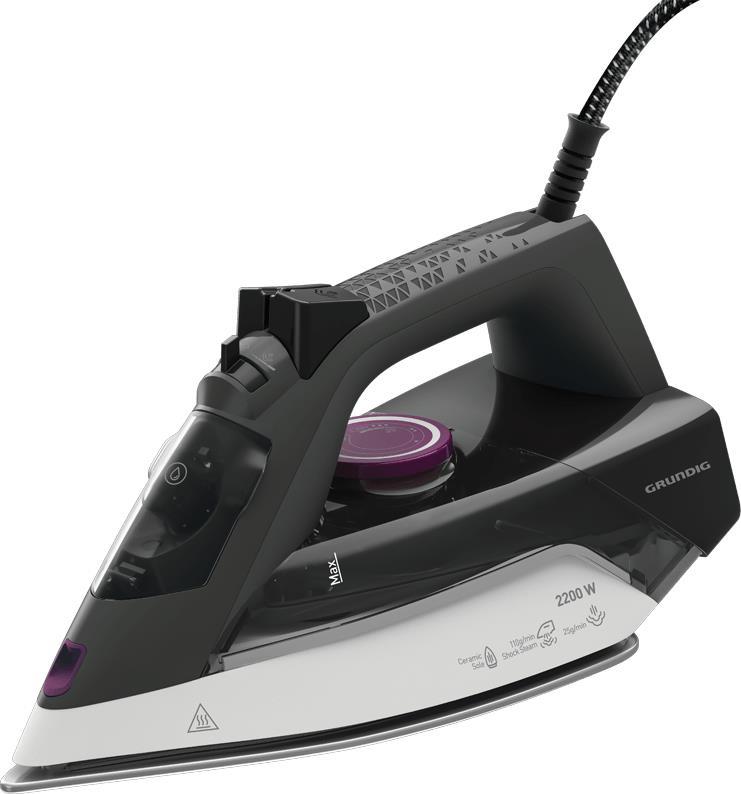 Grundig SI 4850 Dampfbügeleisen Keramik-Bügelsohle Grau - Violett - Weiß 2200 W (SI4850) von Grundig