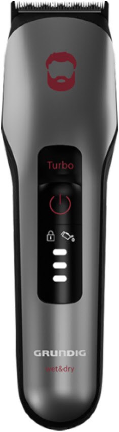 MC 8030 ProClub Bart-/Haarschneider dunkles mattchrom/ rot von Grundig