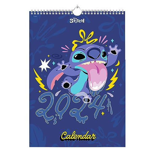 Grupo Erik Disney Stitch Kalender 2024 Wandkalender 2024 - A3 Kalender 2024 Familienplaner 29,7 x 42 cm 12 Monate - Disney Fanartikel Offizielle Lizenzprodukte von Grupo Erik