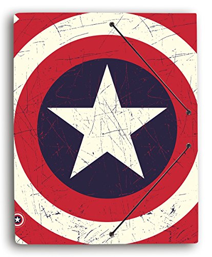 Grupo Erik Mappe A4 Sammelmappe A4 Marvel Captain America Dokumentenmappe A4 mit Gummizug - Heftmapppe A4 Schule Zubehör Heftbox A4 Schulranzen Eckspanner Ordnungsmappe von Grupo Erik