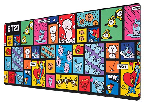 Grupo Erik Gaming Mauspad XXL BT21 Alle Figuren Gaming Mousepad XXL rutschfest und Wasserabweisend Mauspad Groß - Mouse Pad XXL Gaming Schreibtischunterlage PC Zubehör Gaming BE ARMY! von Grupo Erik