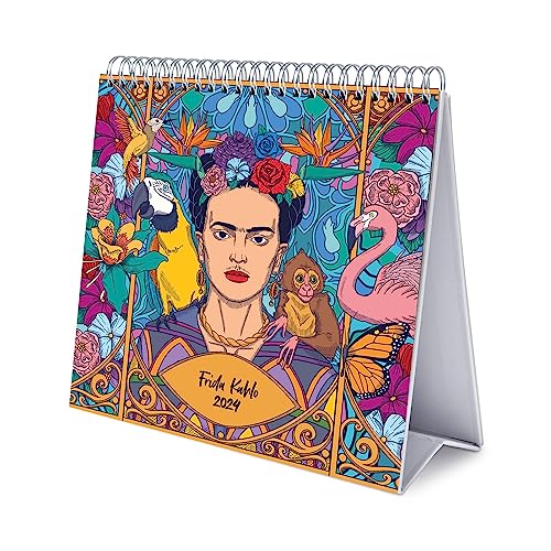 Grupo Erik Kalender 2024 Tischkalender Frida Kahlo Kalender 2024 Familienplaner Tischkalender 2024 zum Aufstellen 20 x 17 cm Jahreskalender 2024 von Grupo Erik