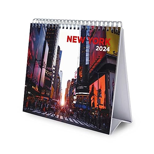 Grupo Erik Kalender 2024 Tischkalender New York Kalender 2024 Familienplaner Tischkalender 2024 zum Aufstellen 20 x 17 cm Jahreskalender 2024 von Grupo Erik