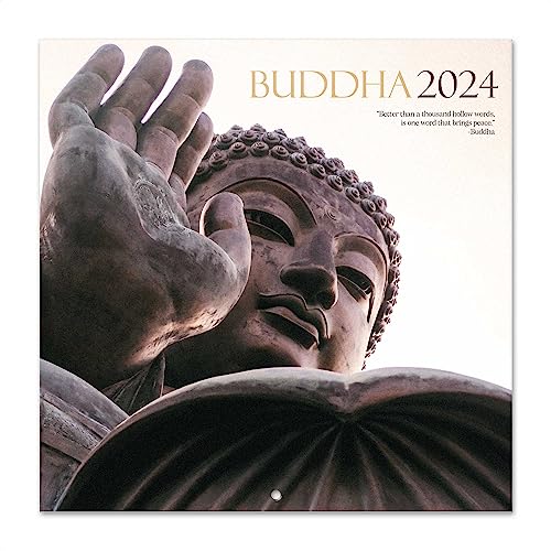 Grupo Erik Kalender 2024 Wandkalender 2024 - Buddha Kalender 2024 Familienplaner 30 x 30 cm 12 Monate + Letzten 4 Monate 2023 auf einer Seite von Grupo Erik