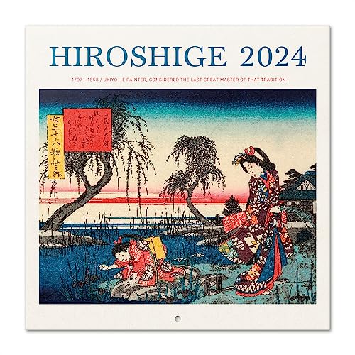 Grupo Erik Kalender 2024 Wandkalender 2024 - Hiroshige Kalender 2024 Familienplaner 30 x 30 cm 12 Monate + Letzten 4 Monate 2023 auf einer Seite von Grupo Erik