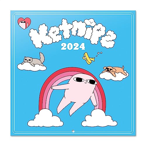 Grupo Erik Kalender 2024 Wandkalender 2024 - Ketnipz Kalender 2024 Familienplaner 30 x 30 cm 12 Monate + Letzten 4 Monate 2023 auf einer Seite von Grupo Erik