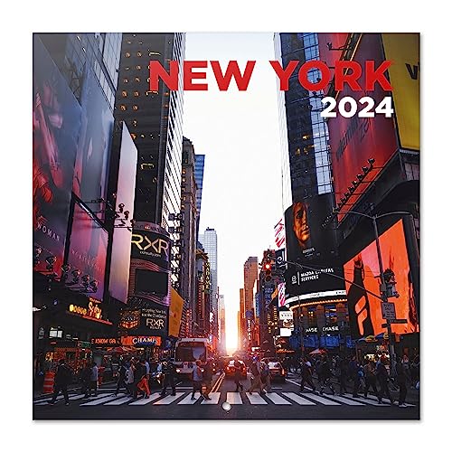 Grupo Erik Kalender 2024 Wandkalender 2024 - New York Kalender 2024 Familienplaner 30 x 30 cm 12 Monate + Letzten 4 Monate 2023 auf einer Seite von Grupo Erik