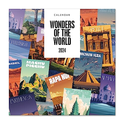 Grupo Erik Kalender 2024 Wandkalender 2024 - Wonders of the World Kalender 2024 Familienplaner 30 x 30 cm 12 Monate + Letzten 4 Monate 2023 auf einer Seite von Grupo Erik