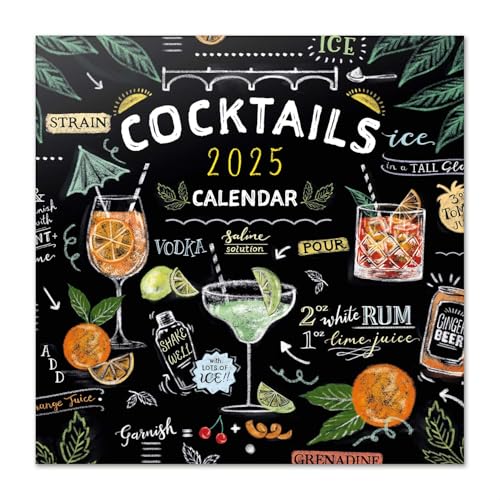 Kalender 2025 Wandkalender 2025 Grupo Erik Cocktails Kalender 2025 Familienplaner 30 x 30 cm 12 Monate Jahreskalender Familienkalender 2025 von Grupo Erik