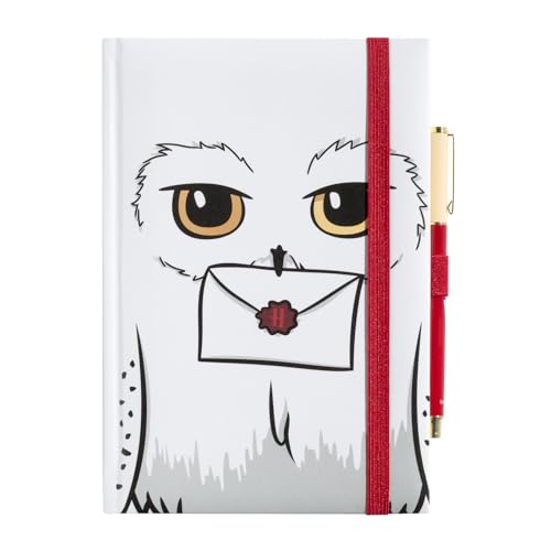 Grupo Erik Notizbuch mit Stift Harry Potter Hedwig Notizbuch A5 Weiß - Notizbuch Klein - Reisetagebuch zum selberschreiben Bullet Journal Dotted A5 Tagebuch Mädchen und Jungen Harry Potter Merch von Grupo Erik