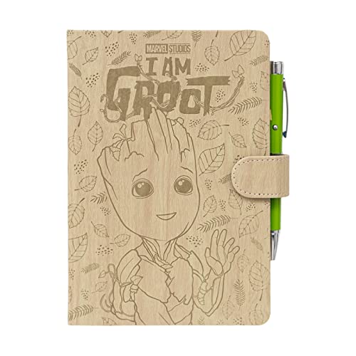 Grupo Erik Premium Notizbuch mit Stift Marvel Groot Notizbuch A5 Dotted - Notizbuch Klein - Reisetagebuch zum selberschreiben - Bullet Journal Dotted A5Tagebuch Mädchen und Jungen von Grupo Erik