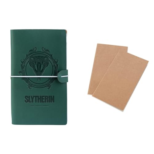 Grupo Erik Reisetagebuch Harry Potter Hogwarts Slytherine Bullet Journal Notizbuch + Ersatz Nachfüllpack Dotted Notebook 12x19,6 cm 40 Seiten liniert und 40 Seiten mit Punktraster von Grupo Erik