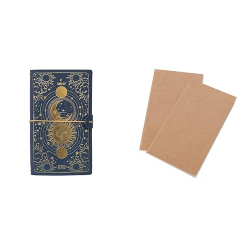 Grupo Erik Reisetagebuch zum Selberschreiben Astral Bullet Journal Dotted Notizbuch + Ersatz Nachfüllpack Dotted Notebook 12x19,6 cm 40 Seiten liniert und 40 Seiten mit Punktraster von Grupo Erik