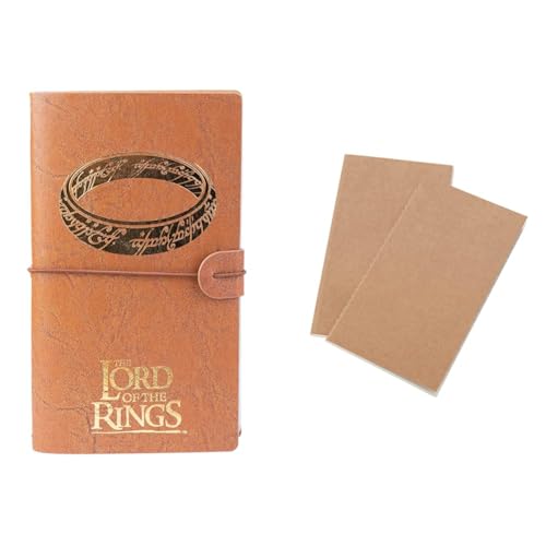 Grupo Erik Reisetagebuch zum Selberschreiben Der Herr der Ringe Bullet Journal Dotted Notizbuch + Ersatz Nachfüllpack Dotted Notebook 12x19,6 cm 40 Seiten liniert und 40 Seiten mit Punktraster von Grupo Erik