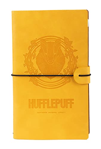 Grupo Erik Reisetagebuch zum Selberschreiben Harry Potter Hogwarts Hufflepuff Bullet Journal Dotted Notizbuch Leder (synthetisch) Tagebuch für Erwachsene Kinder Notizbuch Klein Notizbuch Gepunktet von Grupo Erik