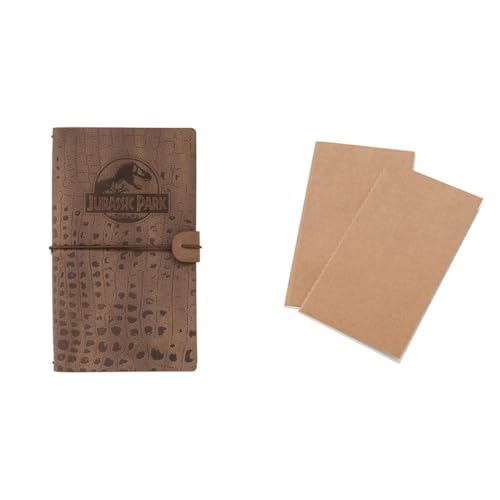 Grupo Erik Reisetagebuch zum Selberschreiben Jurassic Park Bullet Journal Dotted Notizbuch + Ersatz Nachfüllpack Dotted Notebook 12x19,6 cm 40 Seiten liniert und 40 Seiten mit Punktraster von Grupo Erik