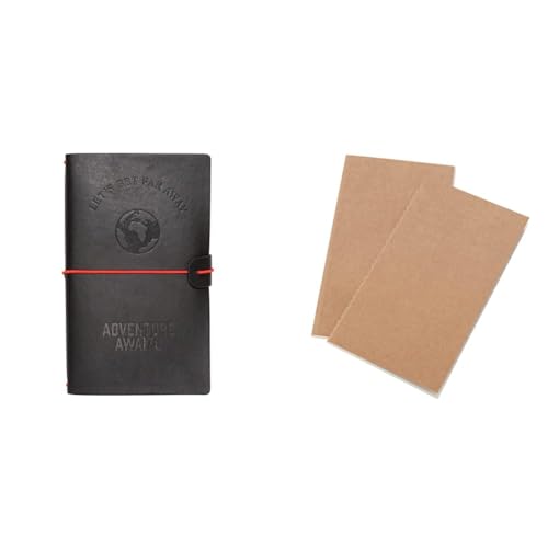 Grupo Erik Reisetagebuch zum Selberschreiben Wanderlust Bullet Journal Dotted Notizbuch + Ersatz Nachfüllpack Dotted Notebook 12x19,6 cm 40 Seiten liniert und 40 Seiten mit Punktraster von Grupo Erik