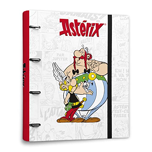 Grupo Erik Ringordner A4 Schmal 4 Ringe - Ordner A4 Schmal Premium Asterix und Obelix - Aktenordner 4 Ringe - A4 Ordner A4 Schmal - Ringbuch A4 Aktenordner A4 Büro Zubehör Schul Zubehör von Grupo Erik