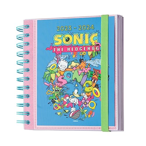 Grupo Erik Schulplaner 2023 2024 Sonic The Hedgehoc - Kalender 2024 Buchkalender Tagesansicht - Planer 2023 2024 Schüler - Einschulung Terminkalender 2023/2024 Ringbuch Hausaufgabenheft 2023/2024 von Grupo Erik