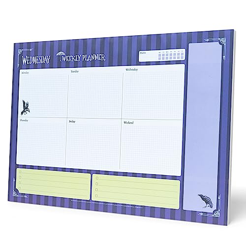 Grupo Erik Wochenplaner Block A3 - Terminplaner A3 Wednesday Addams Schreibtischunterlage Kinder und Erwachsene - Kalender Planer Tischkalender ohne Datum - Ofizieller Wednesday Addams Fanartikel Grupo Erik Wochenplaner Block A3 - Terminplaner A3 Wednesday Addams Schreibtischunterlage Kinder und Erwachsene - Kalender Planer Tischkalender ohne Datum - Ofizieller Wednesday Addams Fanartikel von Grupo Erik