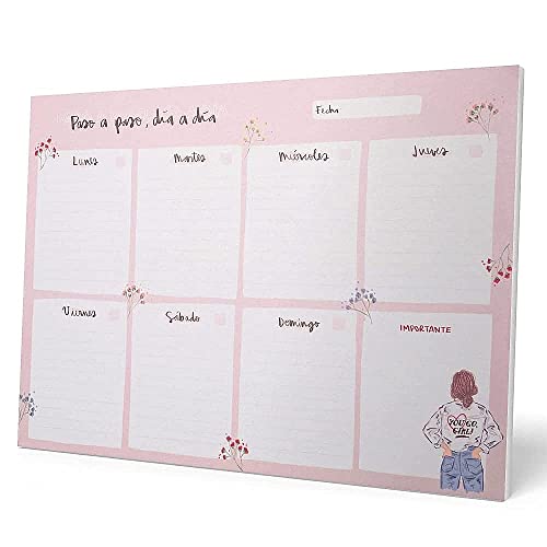 Grupo Erik Wochenplaner Block A4 Kalender Planer Ana Marin Terminplaner auf Spanisch - Tischplaner A4 - Tischkalender ohne Datum - Schreibtischunterlage Papier von Grupo Erik