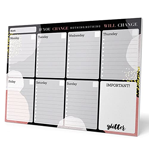 Grupo Erik Wochenplaner Block A4 Kalender Planer Glitter Dreams -Tischplaner A4 - Tischkalender ohne Datum - Schreibtischunterlage Papier von Grupo Erik