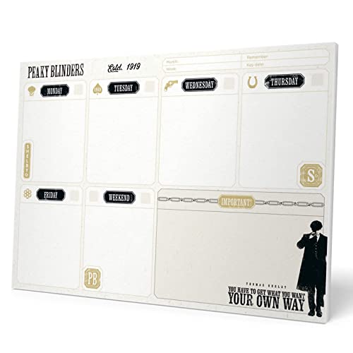 Grupo Erik Wochenplaner Block A4 Kalender Planer Peaky Blinders - Tischplaner A4 - Tischkalender ohne Datum - Schreibtischunterlage Papier von Grupo Erik