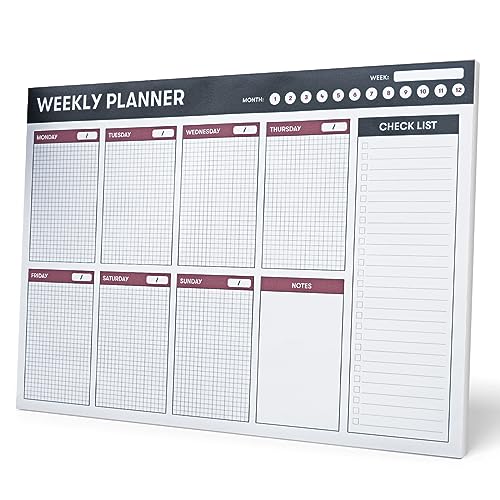 Grupo Erik Wochenplaner Block A4 Kalender Planer -Tischplaner A4 - Tischkalender ohne Datum - Schreibtischunterlage Papier von Grupo Erik