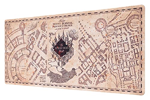 Grupo Erik XL Mauspad Harry Potter Fanartikel - Karte des Rumtreibers Gaming Mousepad - Gaming Mousepad XXL - Mauspad Gaming - Rutschfeste Unterseite, Wasserabweisend und verstärkte Kanten von Grupo Erik