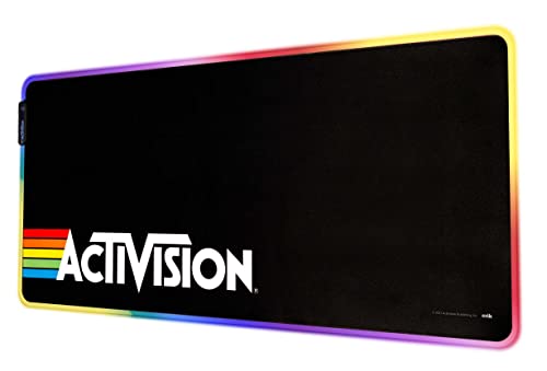 Mauspad Schwarz - Mousepad LED Activision - RGB Mauspad XXL 14 LED-Licht-Modus mit rutschfestem Gummigrundfläche und USB-Kabel | Mousepad XXL - Gaming mauspad 900 x 400 x 40 mm von Grupo Erik