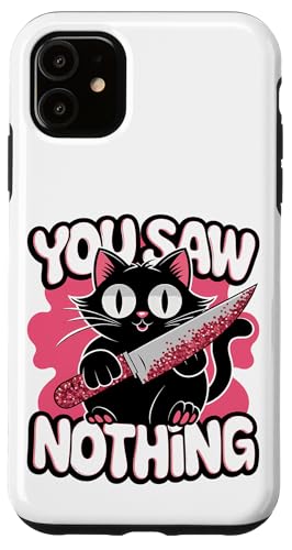 Schwarze Katzen Horror Gothic Halloween Katze Hülle für iPhone 11 von Gruselig Unheimliche Katze Halloween Geschenk