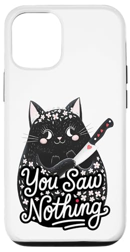 Schwarze Katzen Horror Gothic Halloween Katze Hülle für iPhone 12/12 Pro von Gruselig Unheimliche Katze Halloween Geschenk