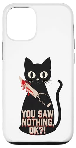 Schwarze Katzen Horror Gothic Halloween Katze Hülle für iPhone 12/12 Pro von Gruselig Unheimliche Katze Halloween Geschenk