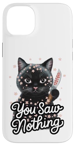 Schwarze Katzen Horror Gothic Halloween Katze Hülle für iPhone 14 Plus von Gruselig Unheimliche Katze Halloween Geschenk