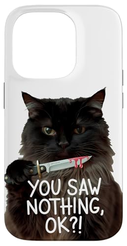 Schwarze Katzen Horror Gothic Halloween Katze Hülle für iPhone 14 Pro von Gruselig Unheimliche Katze Halloween Geschenk