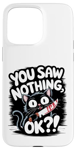 Schwarze Katzen Horror Gothic Halloween Katze Hülle für iPhone 15 Pro Max von Gruselig Unheimliche Katze Halloween Geschenk