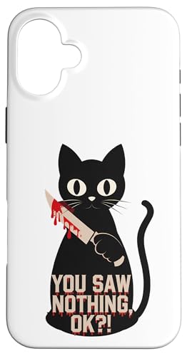 Schwarze Katzen Horror Gothic Halloween Katze Hülle für iPhone 16 Plus von Gruselig Unheimliche Katze Halloween Geschenk