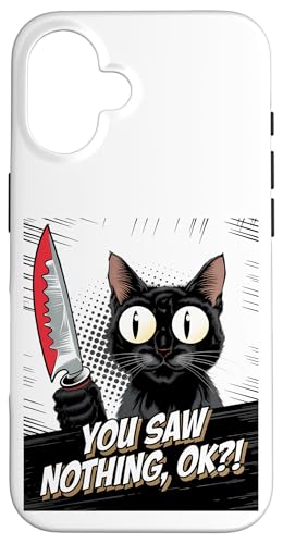 Schwarze Katzen Horror Gothic Halloween Katze Hülle für iPhone 16 Schwarze Katzen Horror Gothic Halloween Katze Hülle für iPhone 16 von Gruselig Unheimliche Katze Halloween Geschenk
