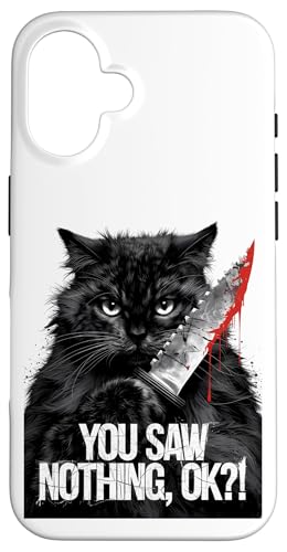 Schwarze Katzen Horror Gothic Halloween Katze Hülle für iPhone 16 Schwarze Katzen Horror Gothic Halloween Katze Hülle für iPhone 16 von Gruselig Unheimliche Katze Halloween Geschenk