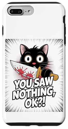 Schwarze Katzen Horror Gothic Halloween Katze Hülle für iPhone 7 Plus/8 Plus von Gruselig Unheimliche Katze Halloween Geschenk