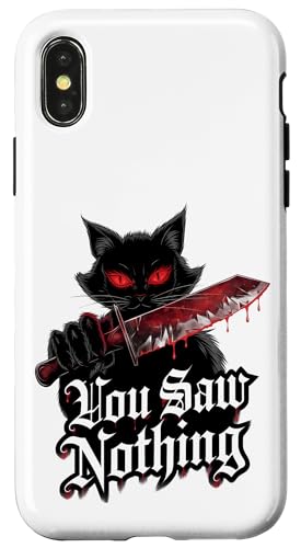 Schwarze Katzen Horror Gothic Halloween Katze Hülle für iPhone X/XS Schwarze Katzen Horror Gothic Halloween Katze Hülle für iPhone X/XS von Gruselig Unheimliche Katze Halloween Geschenk
