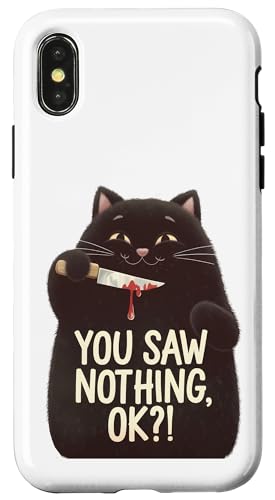 Schwarze Katzen Horror Gothic Halloween Katze Hülle für iPhone X/XS Schwarze Katzen Horror Gothic Halloween Katze Hülle für iPhone X/XS von Gruselig Unheimliche Katze Halloween Geschenk