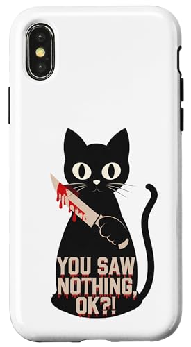 Schwarze Katzen Horror Gothic Halloween Katze Hülle für iPhone X/XS Schwarze Katzen Horror Gothic Halloween Katze Hülle für iPhone X/XS von Gruselig Unheimliche Katze Halloween Geschenk