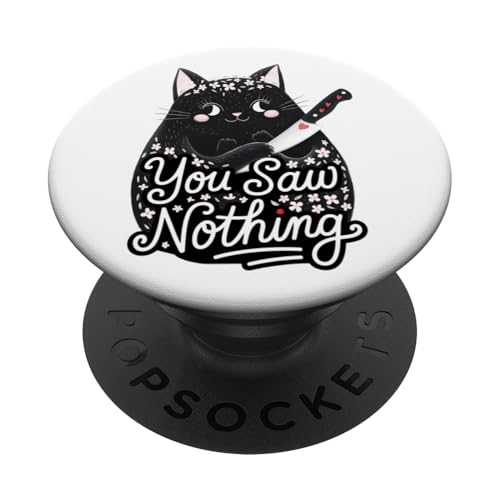 Schwarze Katzen Horror Gothic Halloween Katze PopSockets Klebender PopGrip von Gruselig Unheimliche Katze Halloween Geschenk