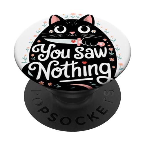 Schwarze Katzen Horror Gothic Halloween Katze PopSockets Klebender PopGrip von Gruselig Unheimliche Katze Halloween Geschenk